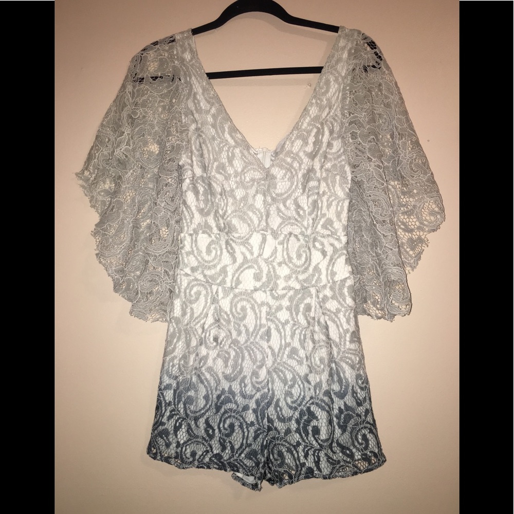 Boutique crochet lined cocktail romper